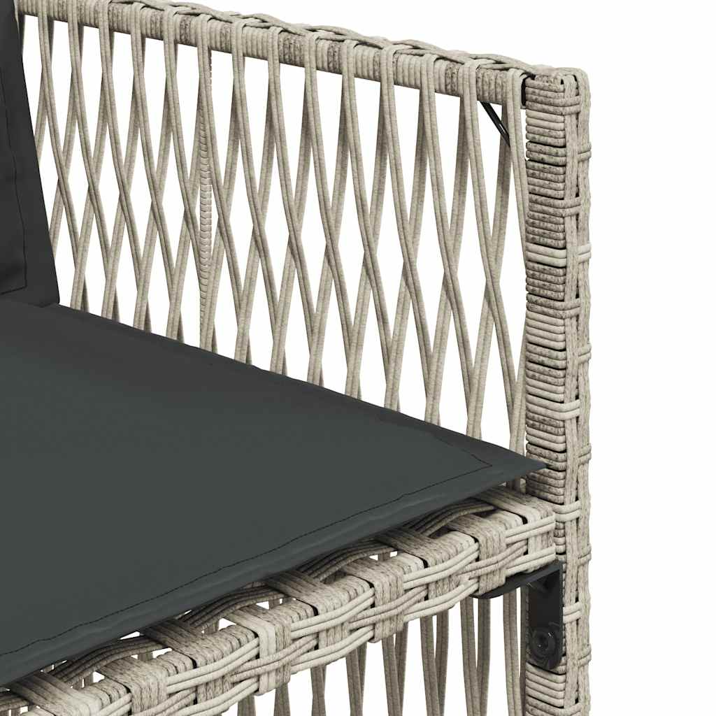 Sedie da Giardino con Cuscini 4 pz Grigio Chiaro in Polyrattan - homemem39