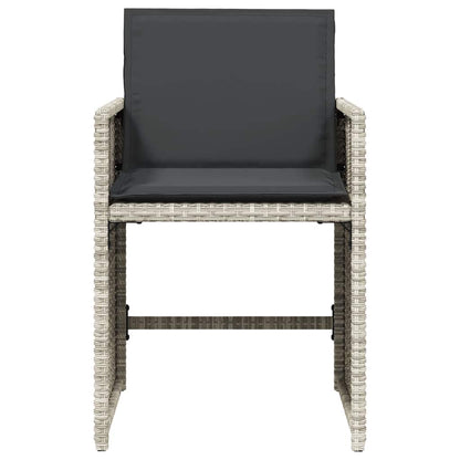 Sedie da Giardino con Cuscini 4 pz Grigio Chiaro in Polyrattan - homemem39