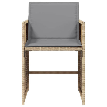 Sedie da Giardino con Cuscini 4 pz Beige Misto in Polyrattan - homemem39