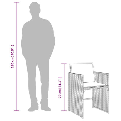 Sedie da Giardino con Cuscini 4 pz Beige Misto in Polyrattan - homemem39