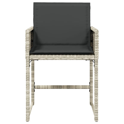 Sedie da Giardino con Cuscini 4 pz Grigio Chiaro in Polyrattan - homemem39