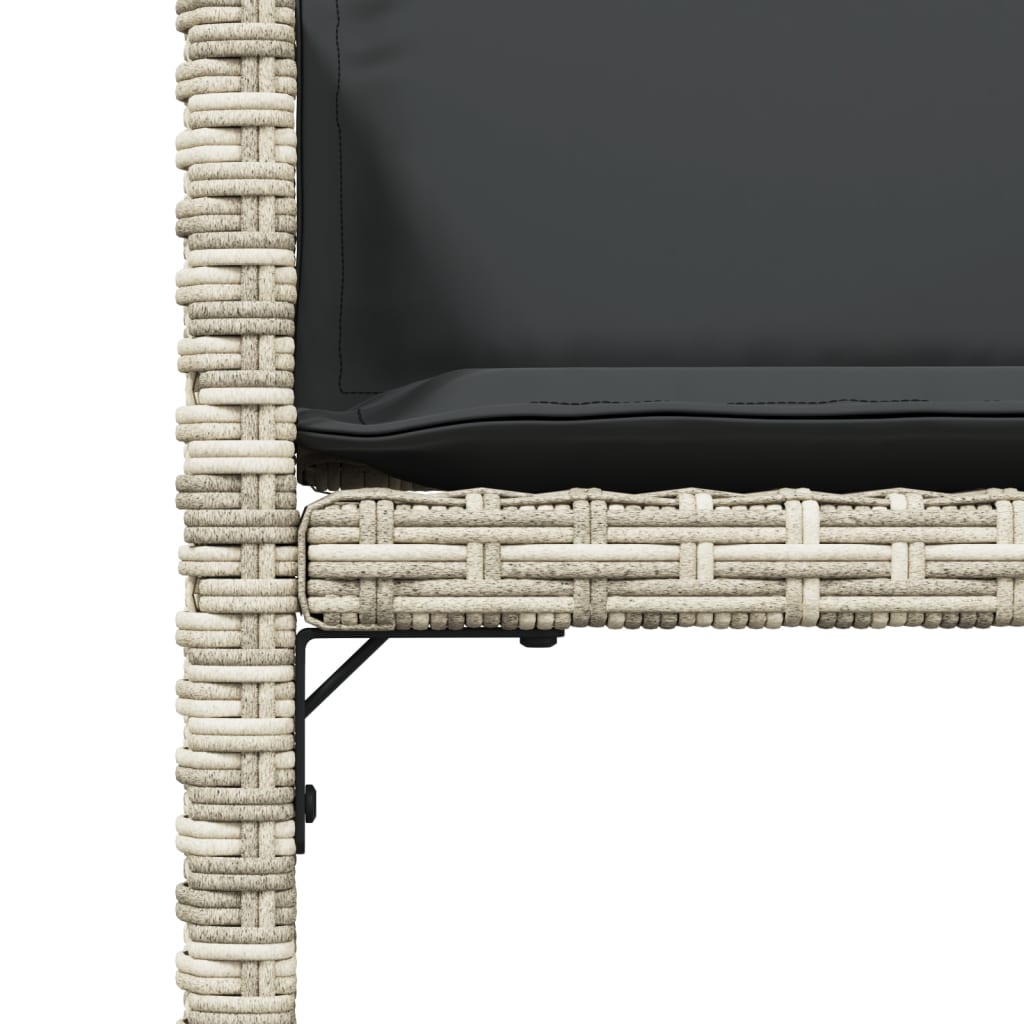 Sedie da Giardino con Cuscini 4 pz Grigio Chiaro in Polyrattan - homemem39