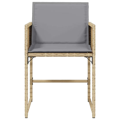 Sedie da Giardino con Cuscini 4 pz Beige Misto in Polyrattan | homemem39
