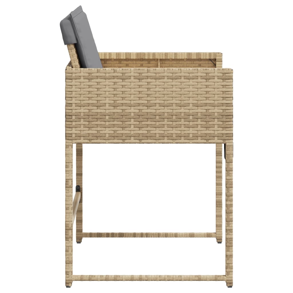 Sedie da Giardino con Cuscini 4 pz Beige Misto in Polyrattan - homemem39