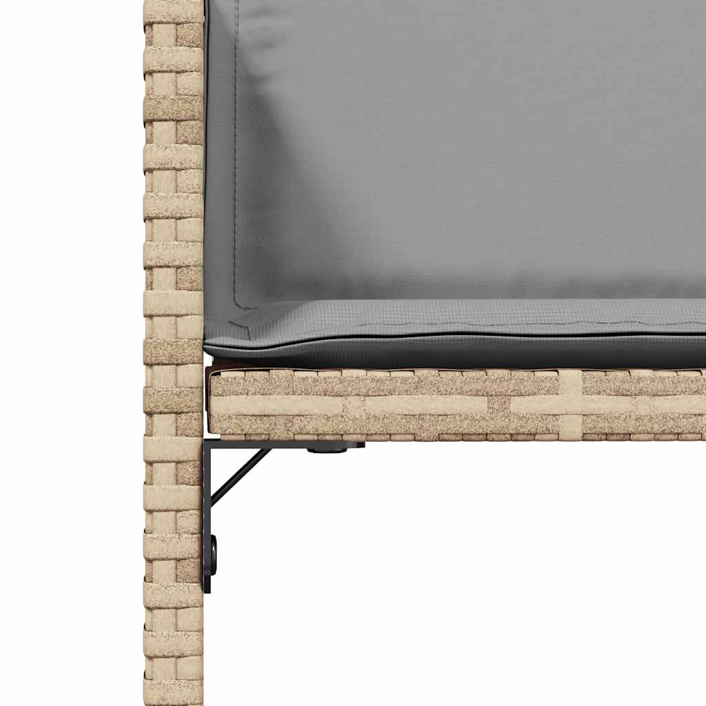 Sedie da Giardino con Cuscini 4 pz Beige Misto in Polyrattan | homemem39