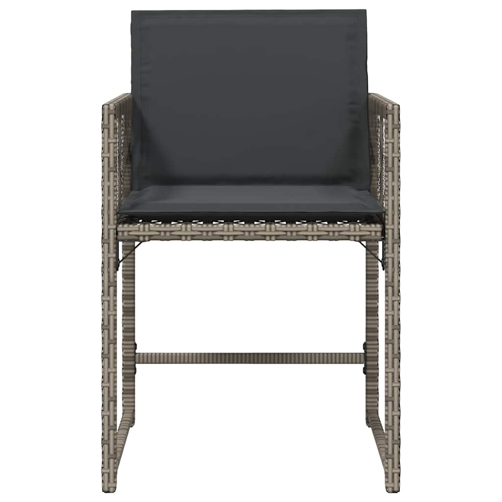 Sedie da Giardino con Cuscini 4pz Grigio in Polyrattan | homemem39