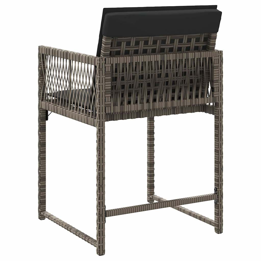 Sedie da Giardino con Cuscini 4pz Grigio in Polyrattan - homemem39