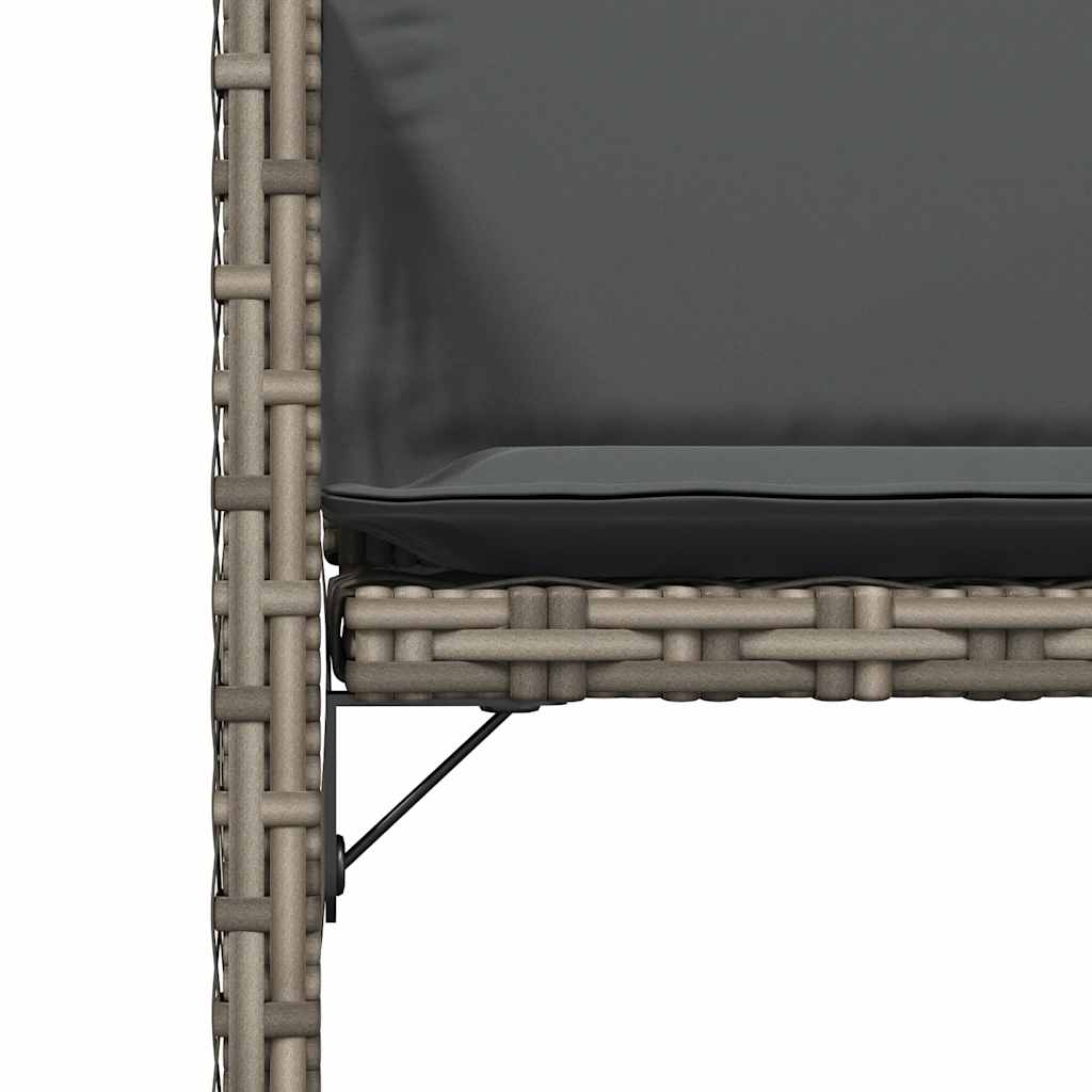 Sedie da Giardino con Cuscini 4pz Grigio in Polyrattan | homemem39