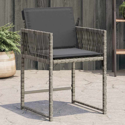 Sedie da Giardino con Cuscini 4pz Grigio in Polyrattan | homemem39