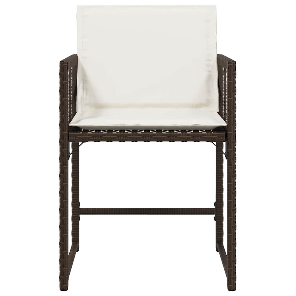 Sedie da Giardino con Cuscini 4 pz Marroni in Polyrattan - homemem39