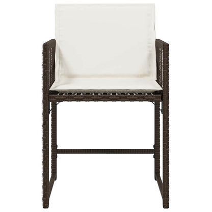 Sedie da Giardino con Cuscini 4 pz Marroni in Polyrattan - homemem39