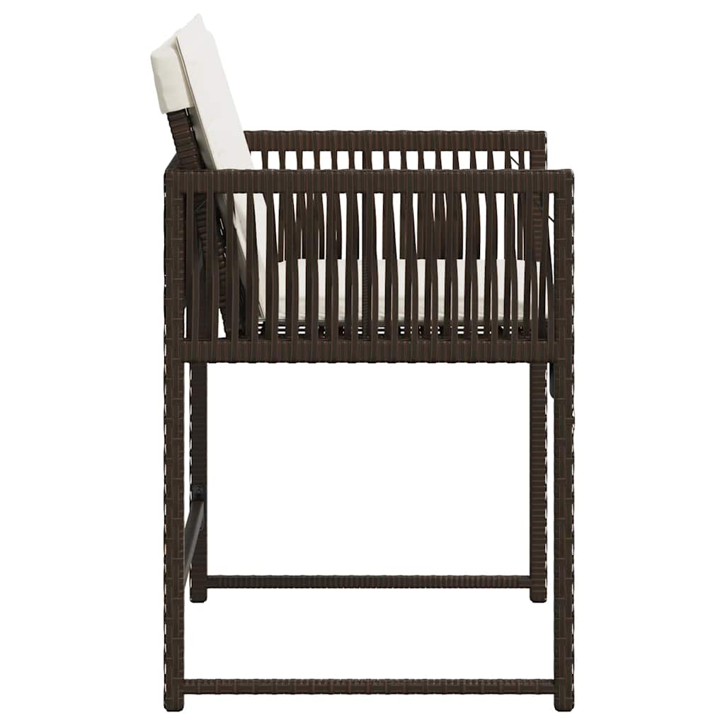 Sedie da Giardino con Cuscini 4 pz Marroni in Polyrattan | homemem39