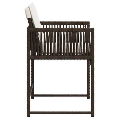 Sedie da Giardino con Cuscini 4 pz Marroni in Polyrattan | homemem39