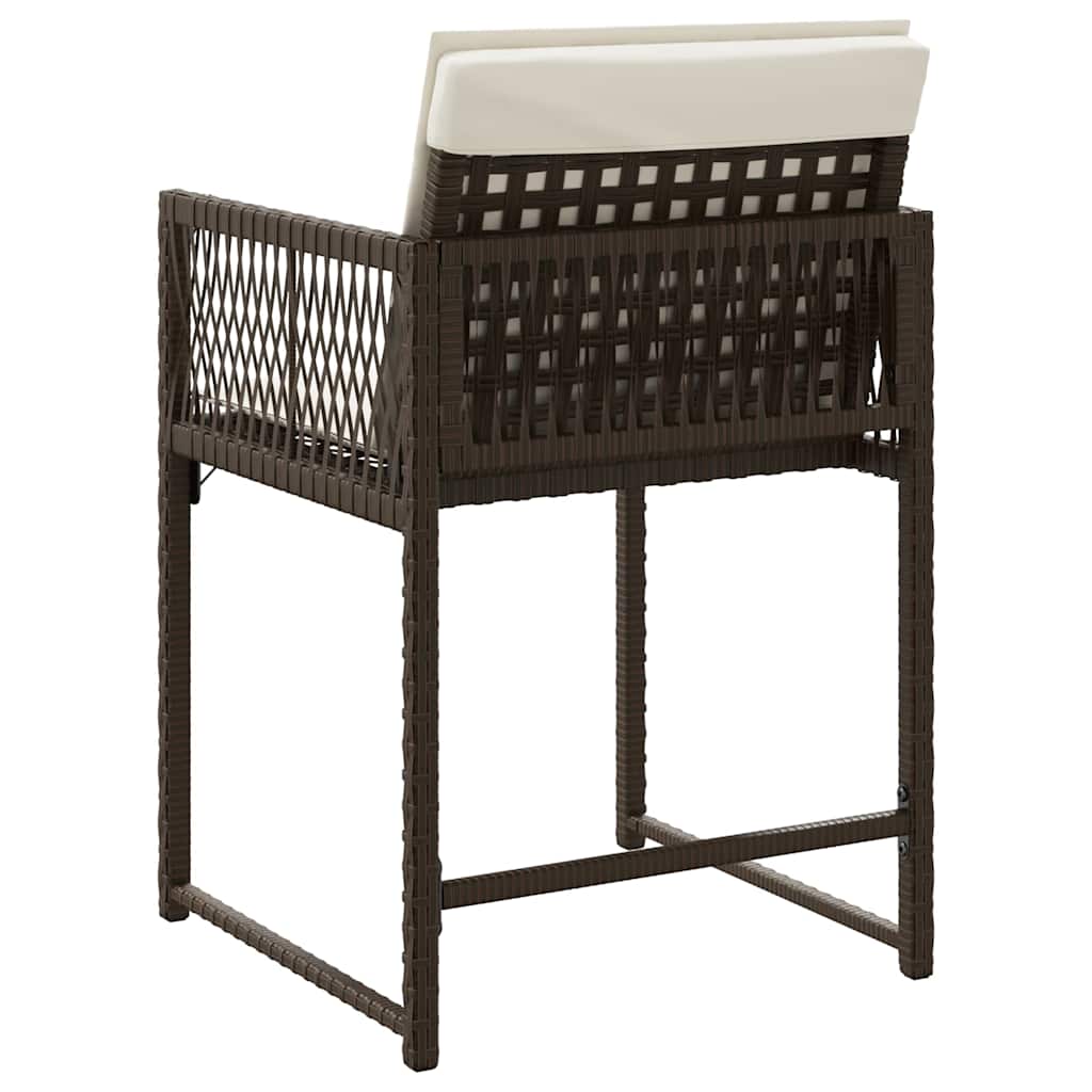 Sedie da Giardino con Cuscini 4 pz Marroni in Polyrattan | homemem39