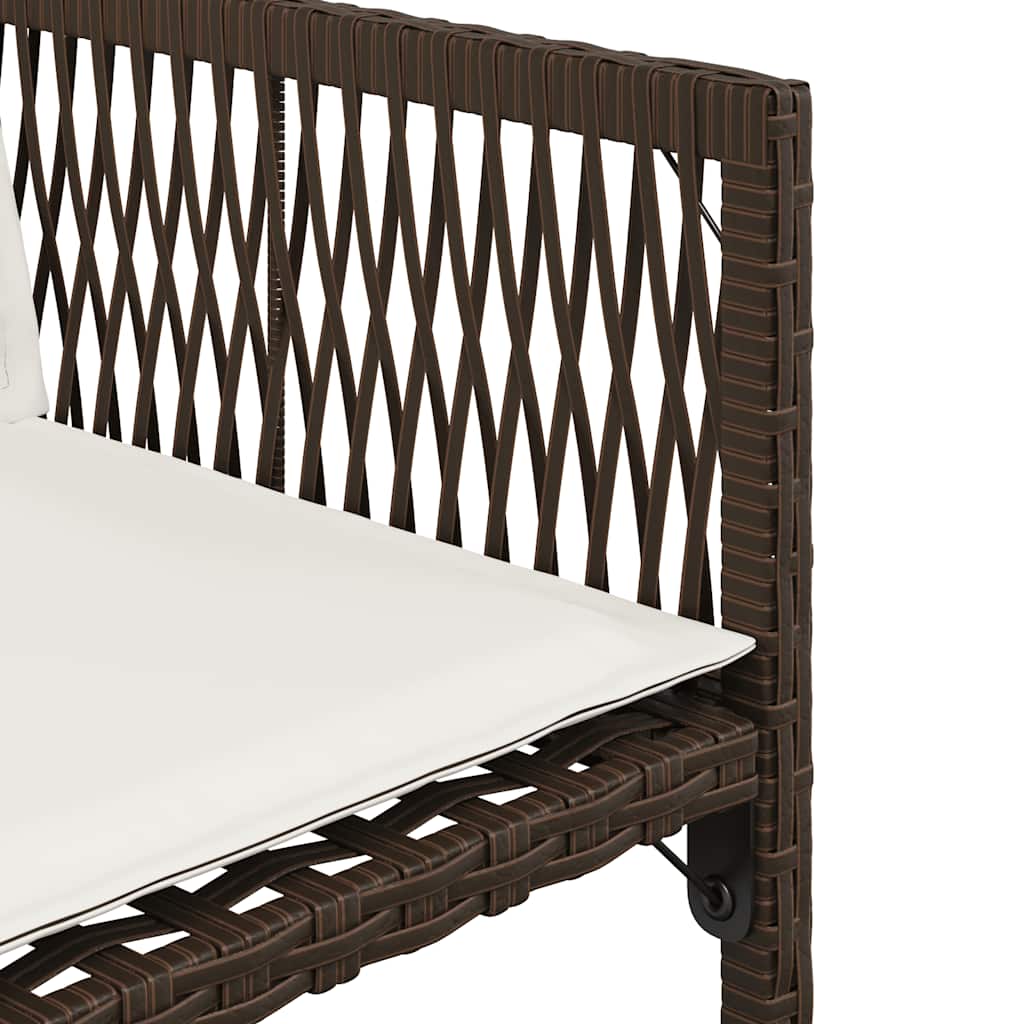 Sedie da Giardino con Cuscini 4 pz Marroni in Polyrattan | homemem39