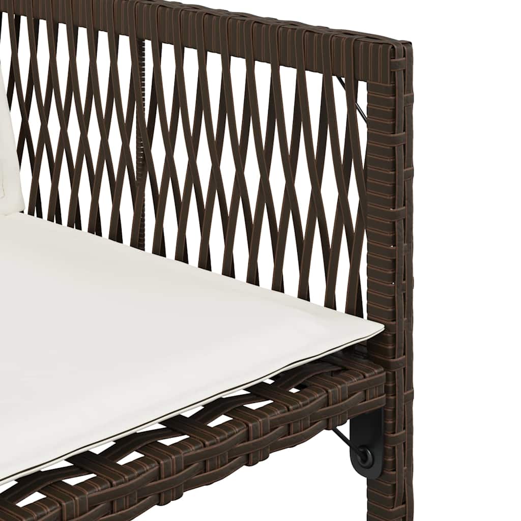 Sedie da Giardino con Cuscini 4 pz Marroni in Polyrattan - homemem39