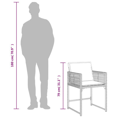 Sedie da Giardino con Cuscini 4 pz Marroni in Polyrattan | homemem39