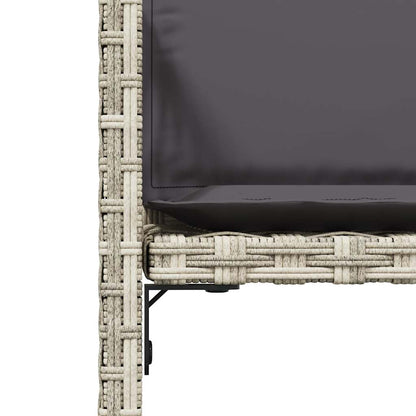 Sedie da Giardino con Cuscini 4 pz Grigio Chiaro in Polyrattan