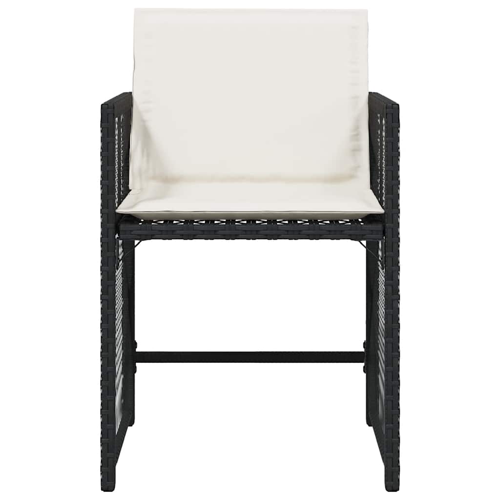 Sedie da Giardino con Cuscini 4 pz Nere in Polyrattan - homemem39