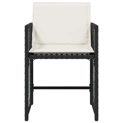 Sedie da Giardino con Cuscini 4 pz Nere in Polyrattan - homemem39