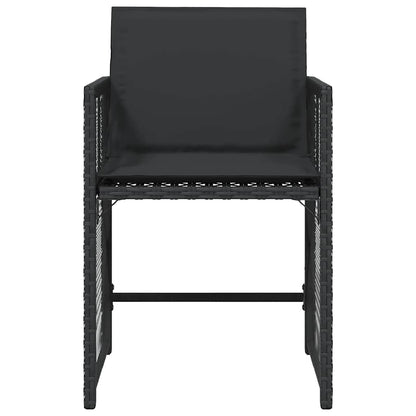 Sedie da Giardino con Cuscini 4 pz Nere in Polyrattan - homemem39