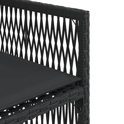 Sedie da Giardino con Cuscini 4 pz Nere in Polyrattan - homemem39