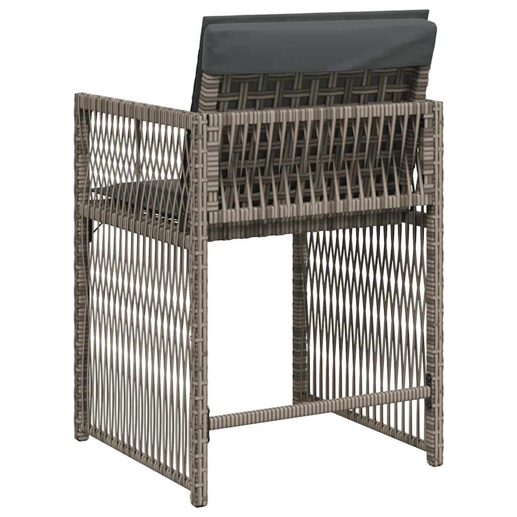 Sedie da Giardino con Cuscini 4pz Grigio in Polyrattan - homemem39