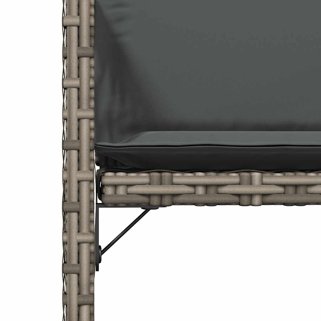 Sedie da Giardino con Cuscini 4pz Grigio in Polyrattan - homemem39