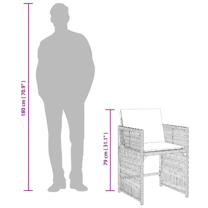 Sedie da Giardino con Cuscini 4pz Grigio in Polyrattan - homemem39