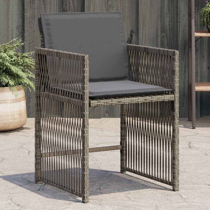 Sedie da Giardino con Cuscini 4pz Grigio in Polyrattan - homemem39