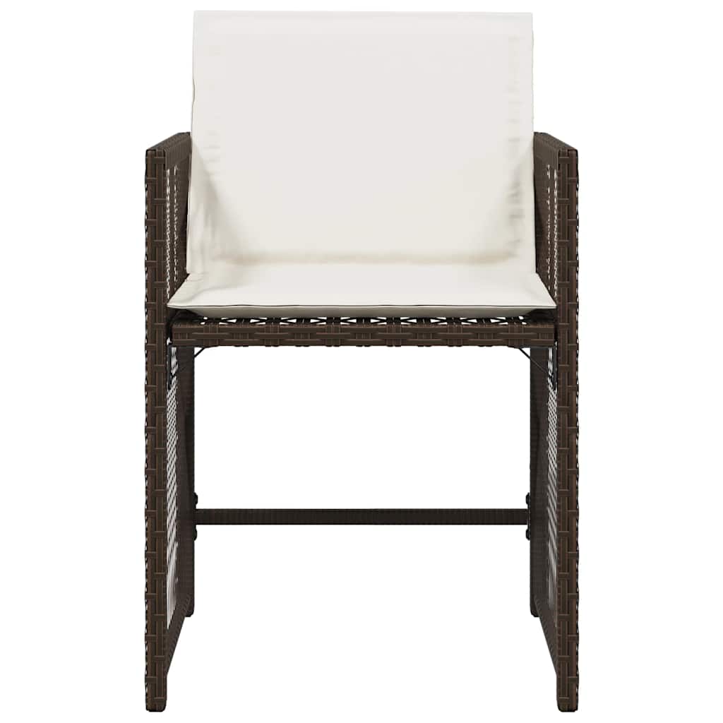 Sedie da Giardino con Cuscini 4 pz Marroni in Polyrattan - homemem39
