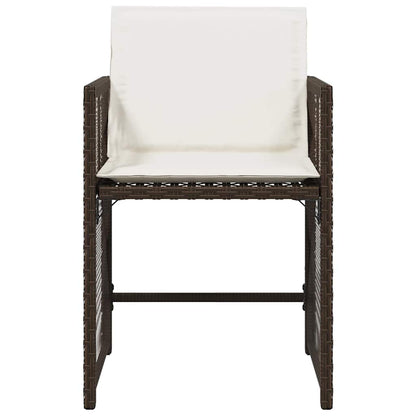 Sedie da Giardino con Cuscini 4 pz Marroni in Polyrattan - homemem39