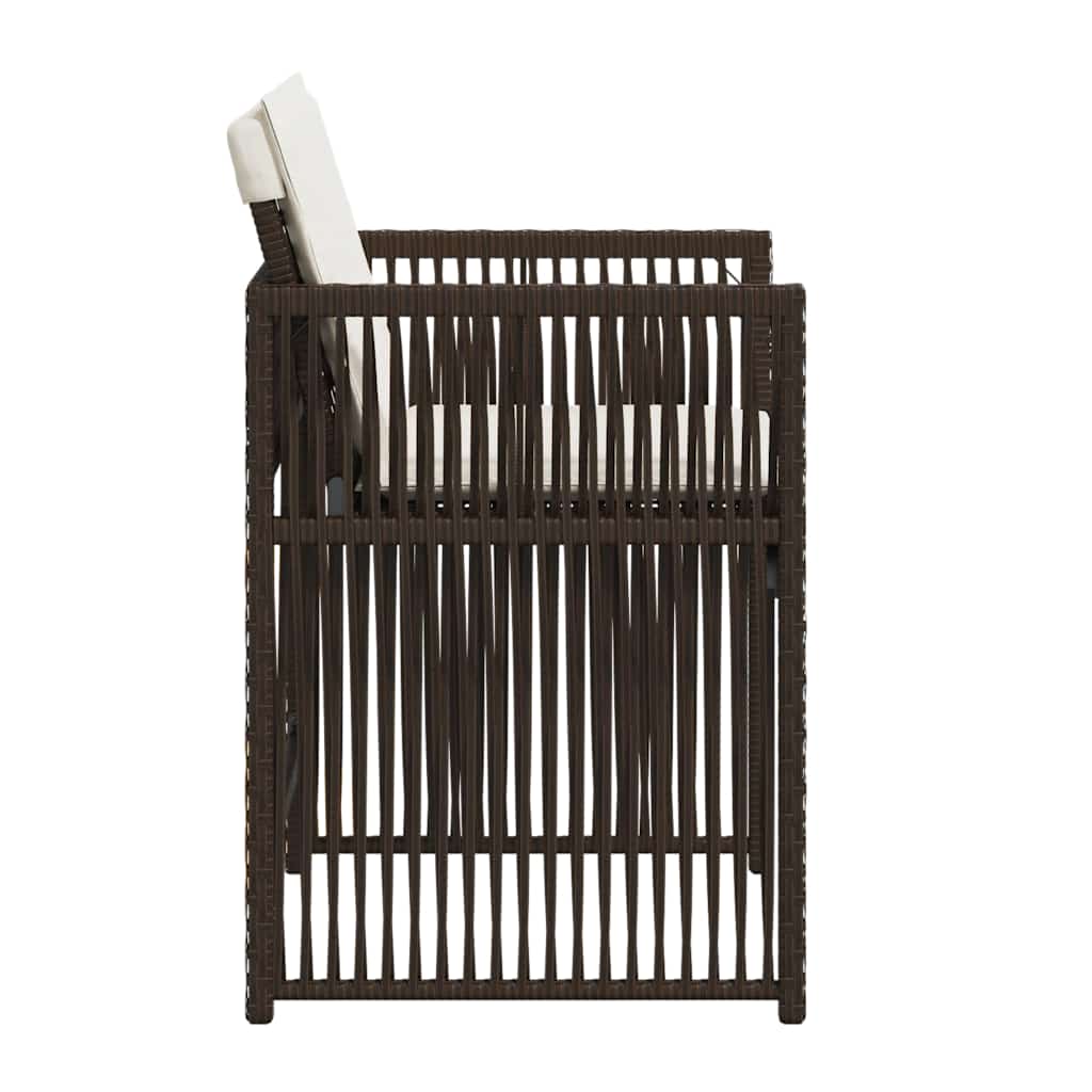 Sedie da Giardino con Cuscini 4 pz Marroni in Polyrattan - homemem39