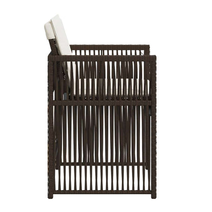 Sedie da Giardino con Cuscini 4 pz Marroni in Polyrattan - homemem39