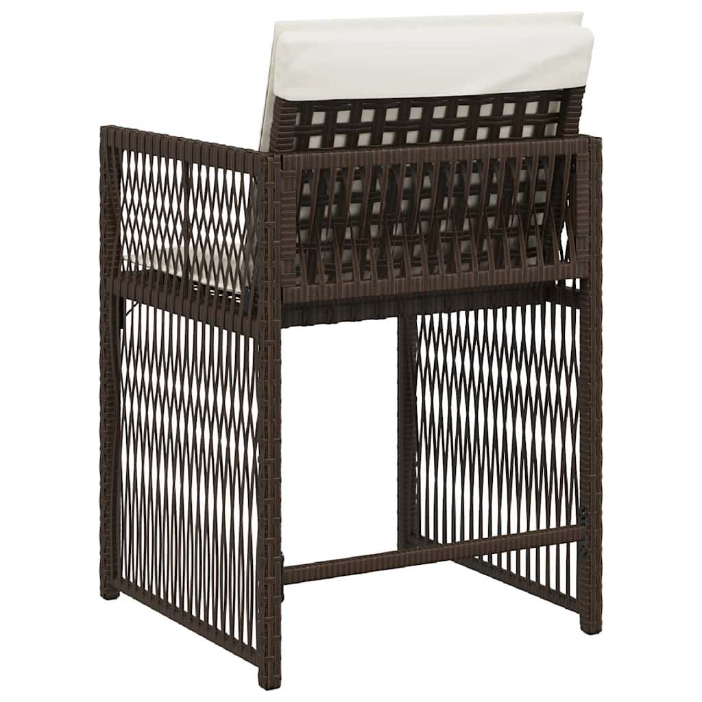 Sedie da Giardino con Cuscini 4 pz Marroni in Polyrattan - homemem39