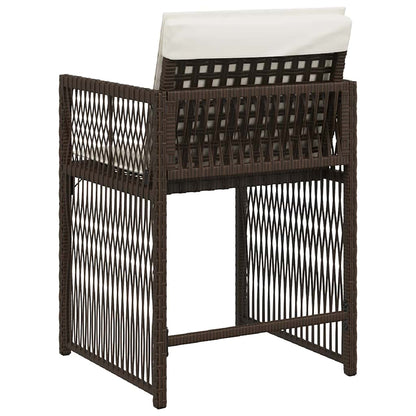 Sedie da Giardino con Cuscini 4 pz Marroni in Polyrattan - homemem39