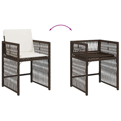 Sedie da Giardino con Cuscini 4 pz Marroni in Polyrattan - homemem39