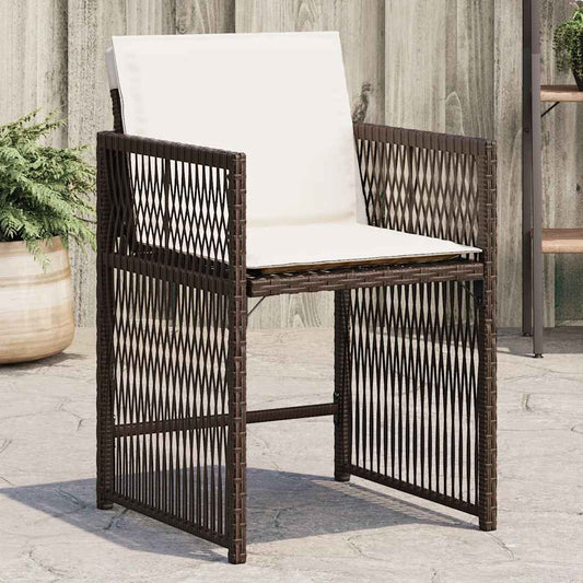 Sedie da Giardino con Cuscini 4 pz Marroni in Polyrattan | homemem39