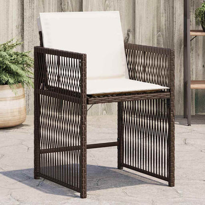 Sedie da Giardino con Cuscini 4 pz Marroni in Polyrattan - homemem39