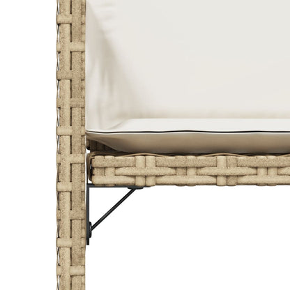Sedie da Giardino con Cuscini 4 pz Beige in Polyrattan