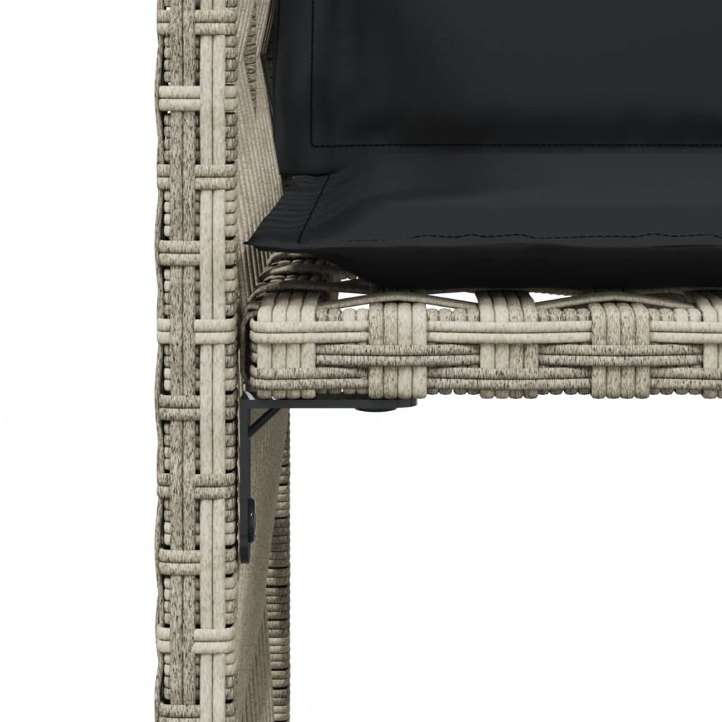 Sedie da Giardino con Cuscini 4 pz Grigio Chiaro in Polyrattan