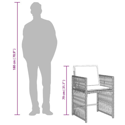 Sedie da Giardino con Cuscini 4 pz Grigio Chiaro in Polyrattan