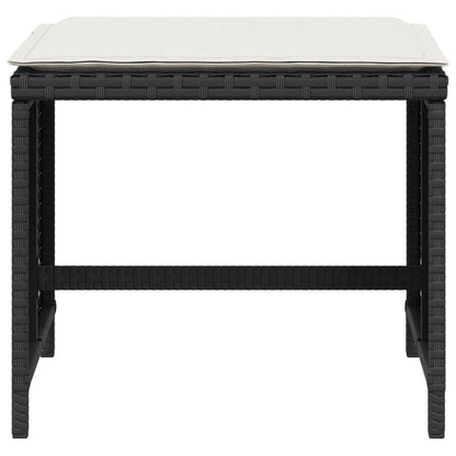 Sgabelli da Giardino con Cuscini 4pz Neri 41x41x36cm Polyrattan - homemem39