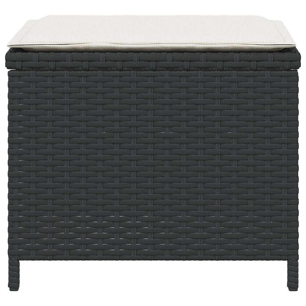 Sgabelli da Giardino con Cuscini 4pz Neri 41x41x36cm Polyrattan | homemem39