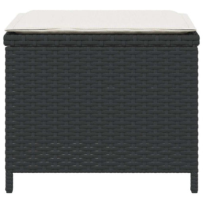 Sgabelli da Giardino con Cuscini 4pz Neri 41x41x36cm Polyrattan | homemem39