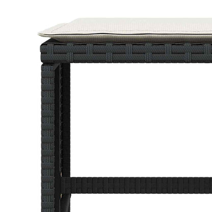 Sgabelli da Giardino con Cuscini 4pz Neri 41x41x36cm Polyrattan | homemem39
