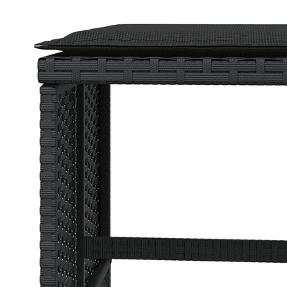 Sgabelli da Giardino con Cuscini 4pz Neri 41x41x36cm Polyrattan - homemem39