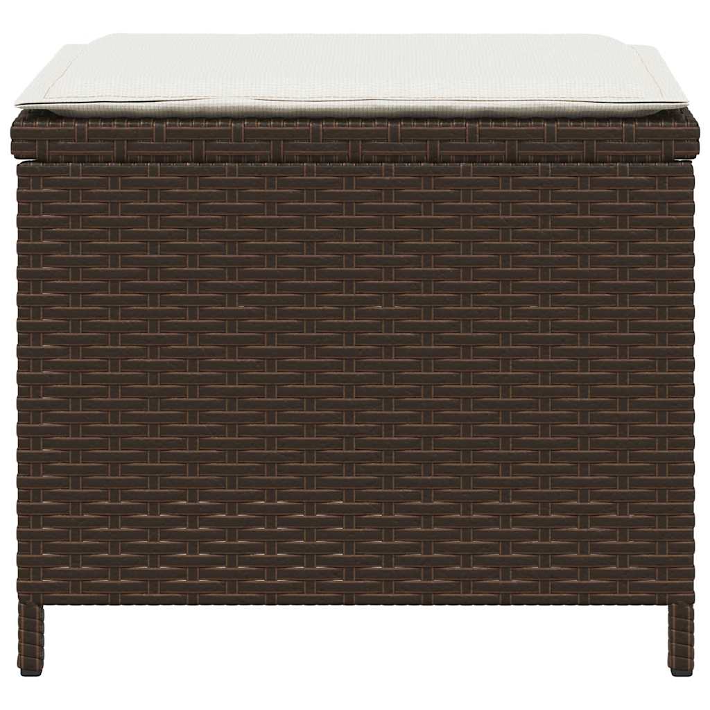 Sgabelli Giardino con Cuscini 4pz Marroni 41x41x36cm Polyrattan - homemem39