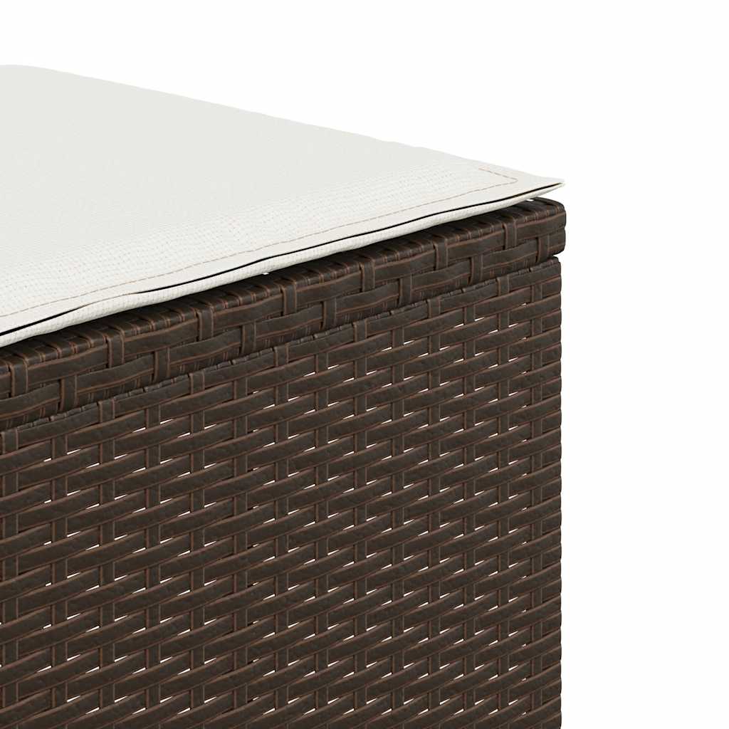 Sgabelli Giardino con Cuscini 4pz Marroni 41x41x36cm Polyrattan | homemem39