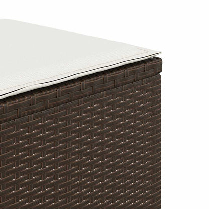 Sgabelli Giardino con Cuscini 4pz Marroni 41x41x36cm Polyrattan | homemem39